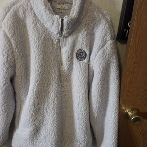 Ivory Ella light gray sherpa quarter zip NWT XXL